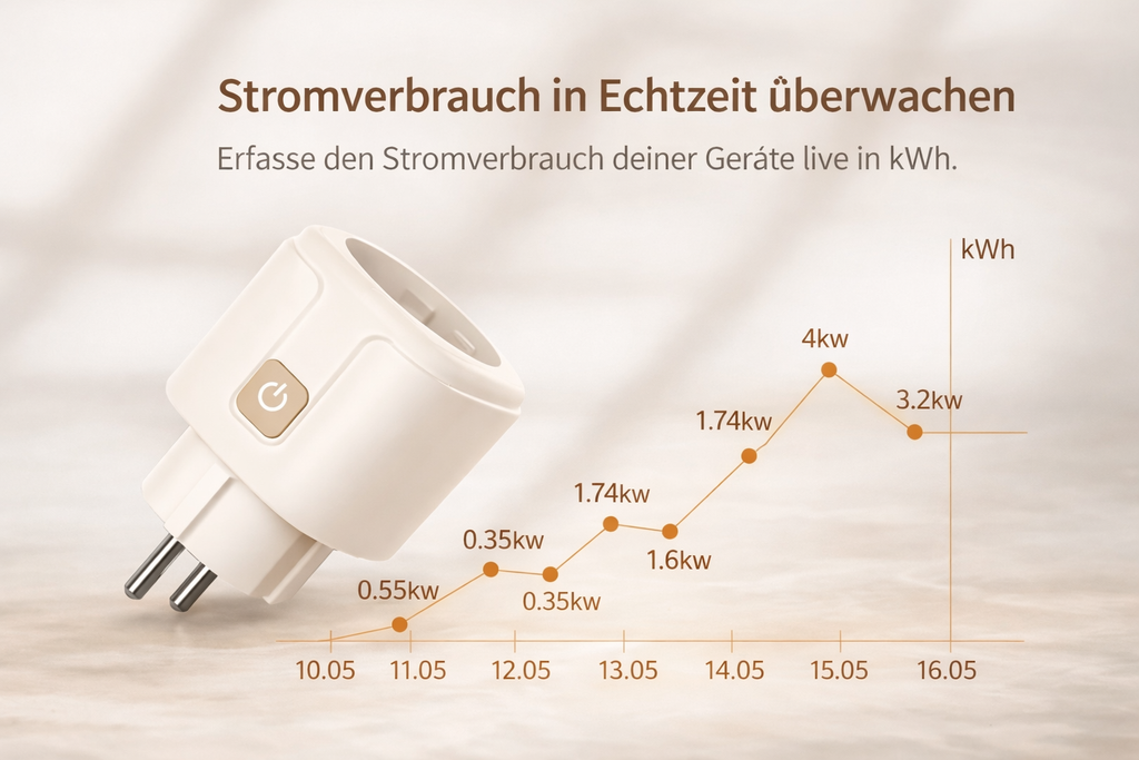 Smarte WLAN Steckdose 16A mit Energie-Monitor